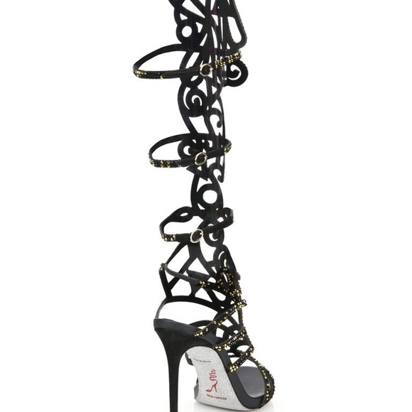 Rene Caovilla Scrolling Crystal Gladiator Sandals - Picture 3 of 16